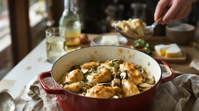 recette pintade en cocotte champignons crème fraîche