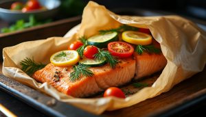 découvrez nos astuces simples et efficaces pour réussir la cuisson du saumon en papillote au four, un plat savoureux et sain à préparer facilement chez vous.