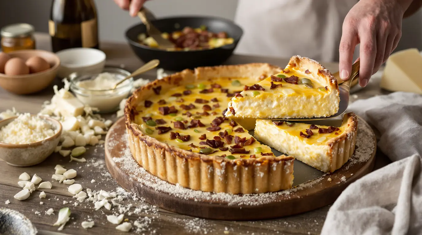 Tarte aux poireaux à l'ancienne, fondante et croustillante tarte aux poireaux à l'ancienne