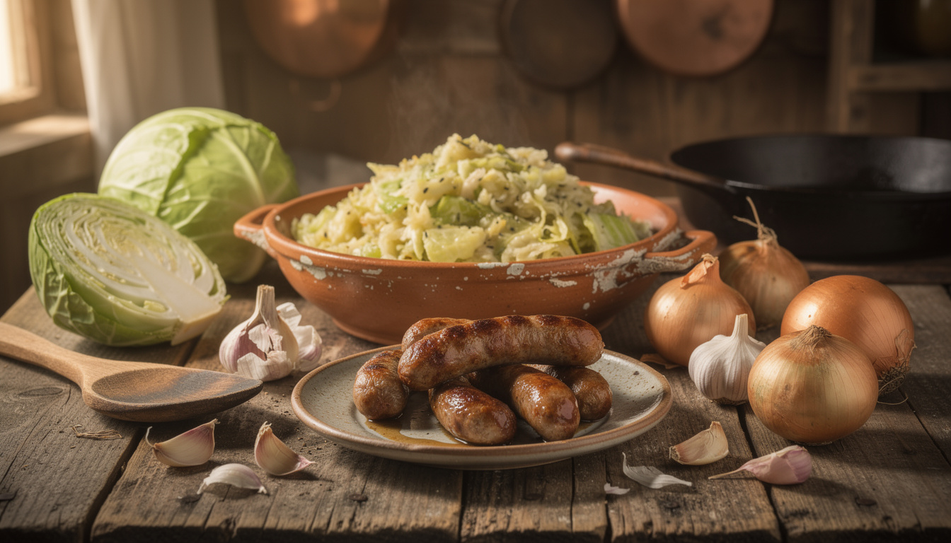 Découvrez la recette traditionnelle de la saucisse au chou à l'ancienne apprenez à préparer la recette traditionnelle de la saucisse au chou à l'ancienne, un plat authentique et savoureux qui ravira vos papilles.